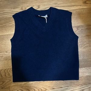 Everlane Navy V-Neck Sweater Vest